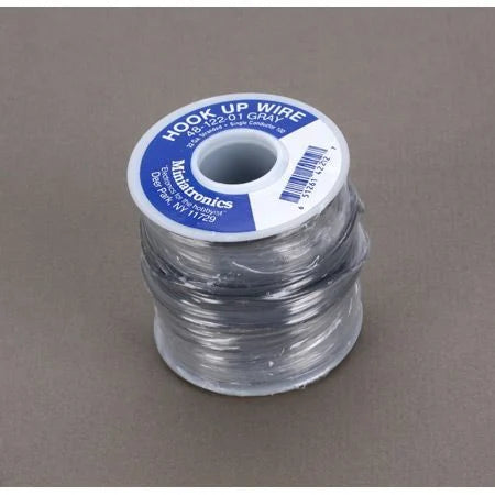 Miniatronics 22 Gauge Stranded Single Conductor Wire - 100' 30m -- Gray - MNT4812201