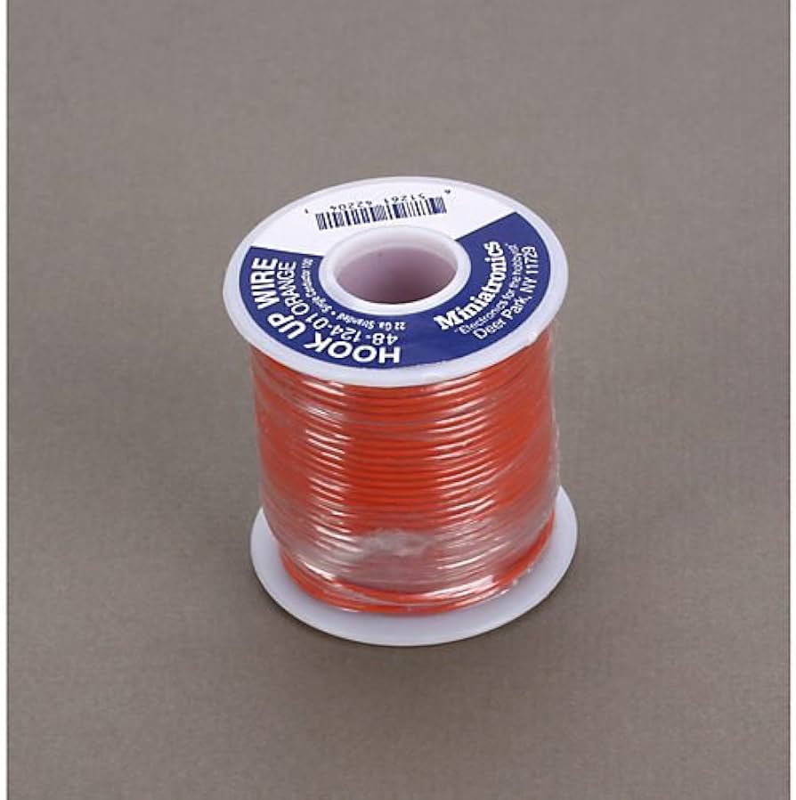 Miniatronics 22 Gauge Stranded Single Conductor Wire - 100' 30m -- Orange - MNT4812401