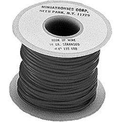 Miniatronics 18 Gauge Stranded Single Conductor Wire - 100' 30m -- Black - MNT4818001