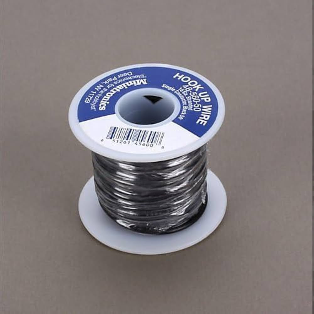 Miniatronics 16 Gauge Flexible Single Stranded Conductor Wire - 50' -- Black - MNT4856050