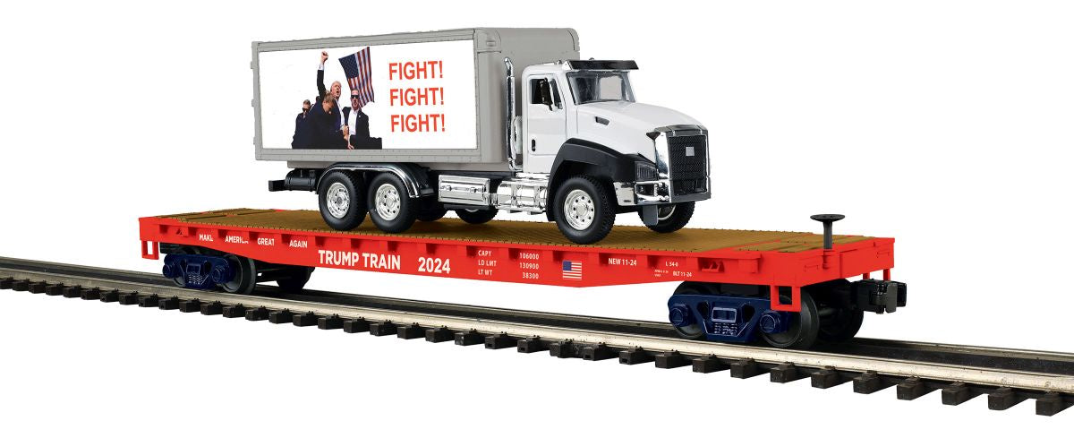 MTH O Trump Flatcar w/Box Truck 20-95803