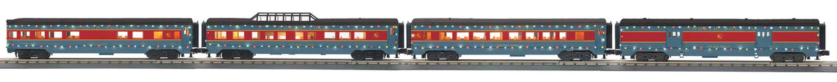 MTH 30-68290 O North Pole 60′ Streamlined Passenger Cars 4-pack w/LED’s