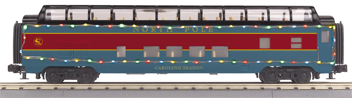 MTH 30-68293 O North Pole 60′ Streamlined Passenger car - Full Dome Car w/LED’s