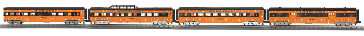 MTH 30-68302 O Halloween 4-Car 60 Streamlined Passenger Set w/LED Lights