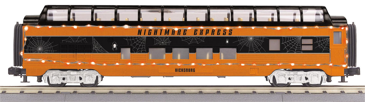 MTH 30-68305 O Halloween 60 Streamlined Full Length Vista Dome Car w/LED