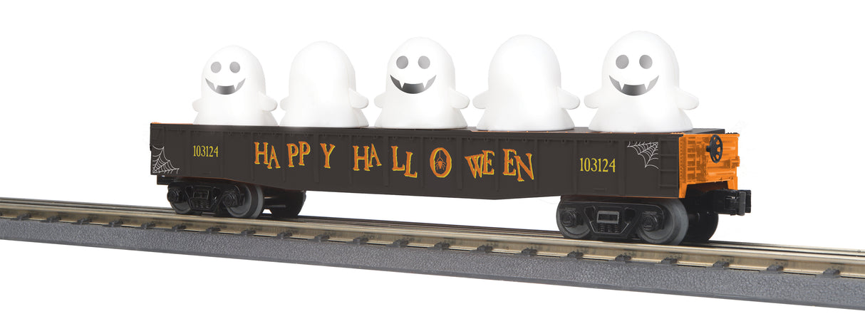 MTH O Gondola Car w/Flickering Lighted Ghosts - Halloween (Black)
