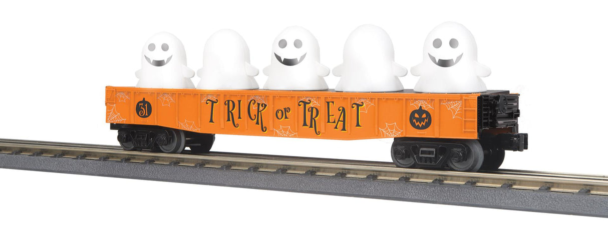 MTH 30-72267 O Halloween Gondola Car w/Flickering Ghosts Orange