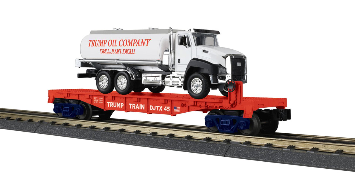MTH O Trump Flatcar w/Tanker Truck 30-76938