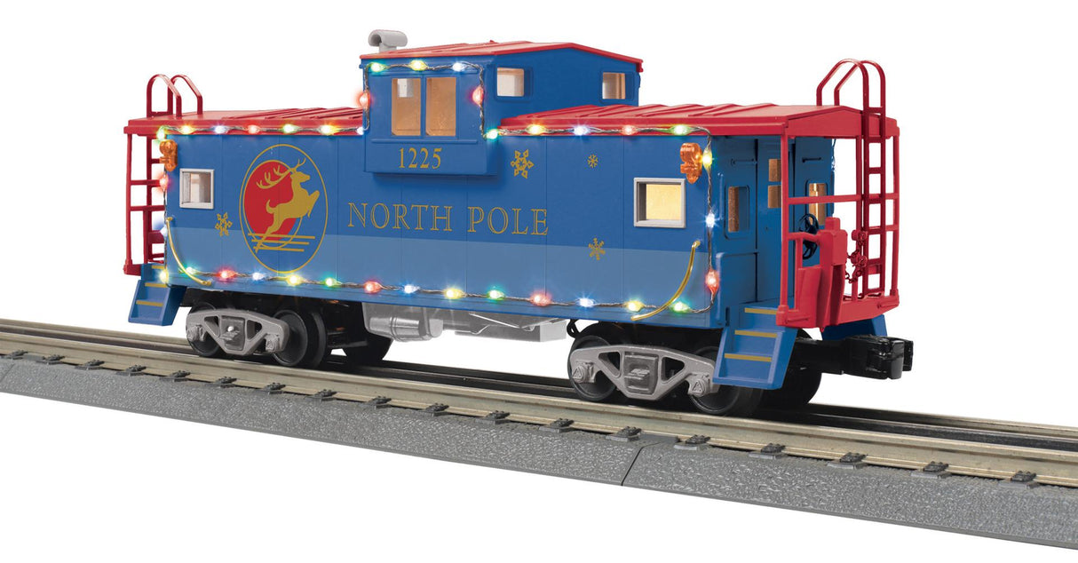 MTH 30-77413 O North Pole Extended Vision Caboose w/LED Lights