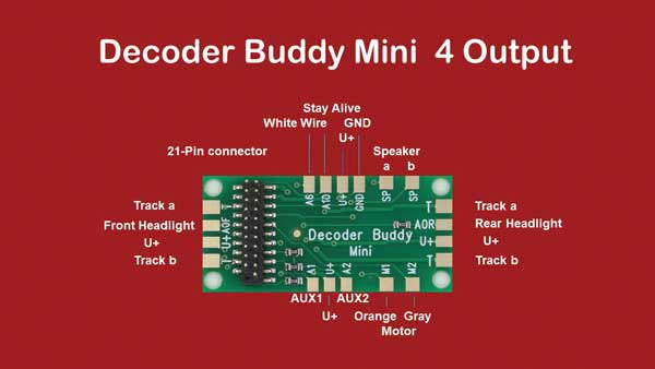 Nixtrainz Decoder Buddy Mini - Locomotive Motherboard with 21-Pin Decoder Socket -- With 2.2K Ohm Resistor