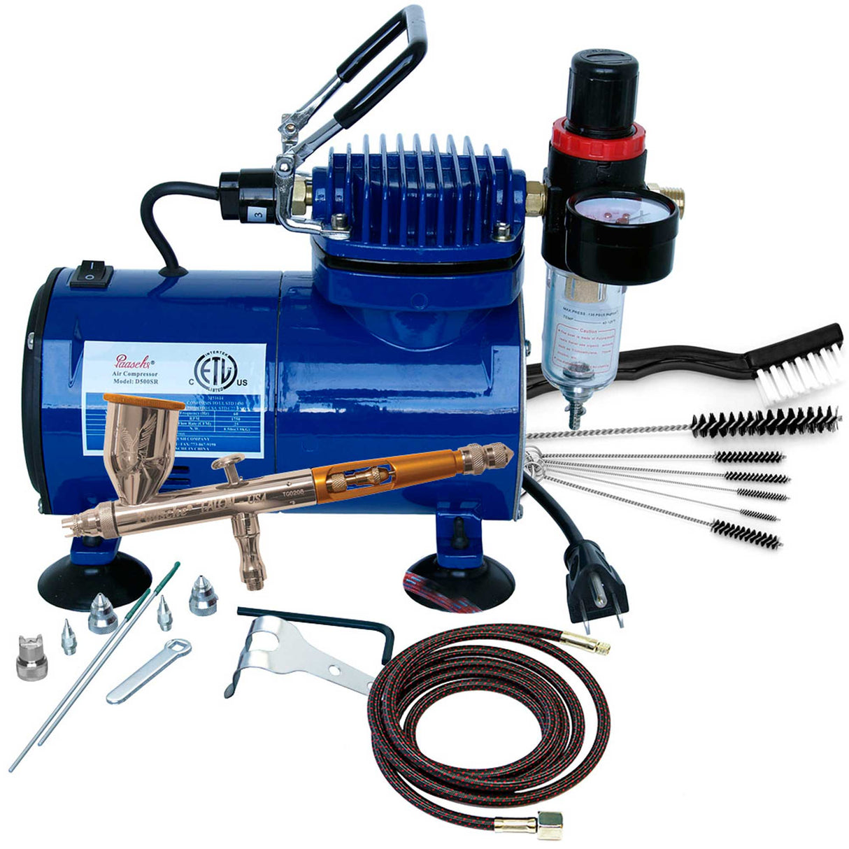 Paasche Airbrush Package (TG-3AS, D500SR and AC-7) - PASTG100D