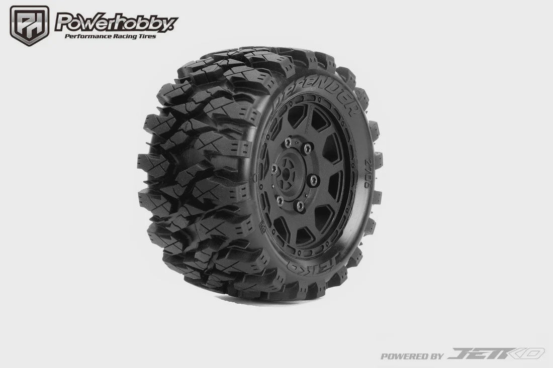 Powerhobby 1/10 2.8" ST Defender Belted Tires (2) w/ Removable Hex Wheels