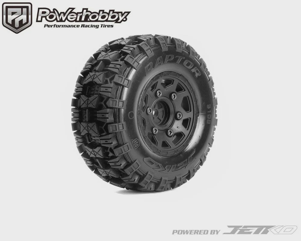 Powerhobby Raptor SC Belted Tires (2) with Removable Hex Wheels