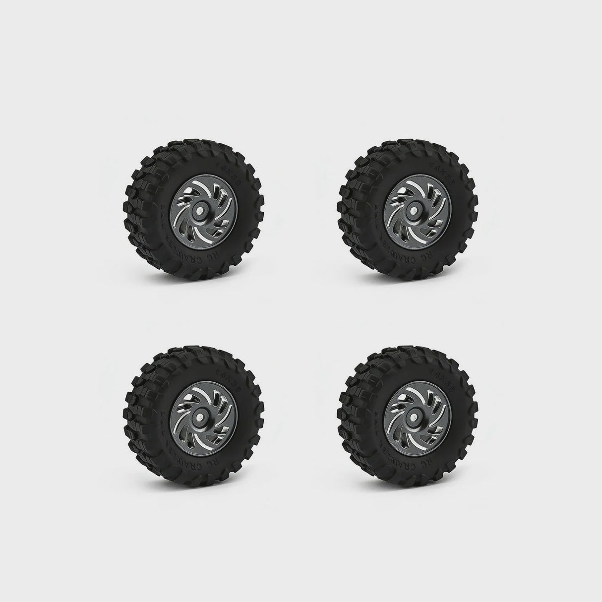 Powerhobby Axial SCX30 Aluminum Beadlock Tires (35mm) / Wheels (4) Grey