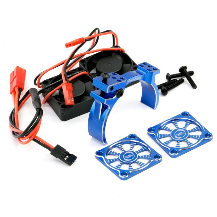 1/8 Aluminum Heatsink 30mm Twin Turbo High Speed Cooling Fans, Blue