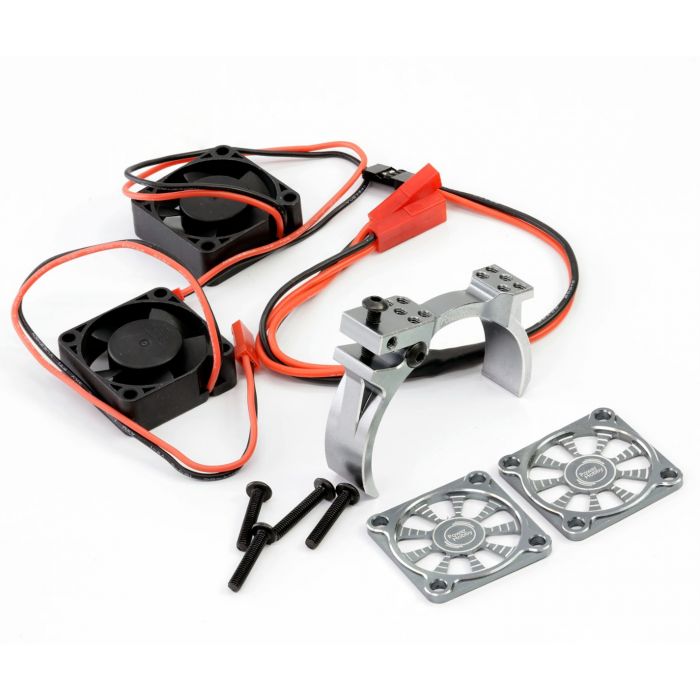 1/8 Aluminum Heatsink 30mm Twin Turbo High Speed Cooling Fans, Gunmetal