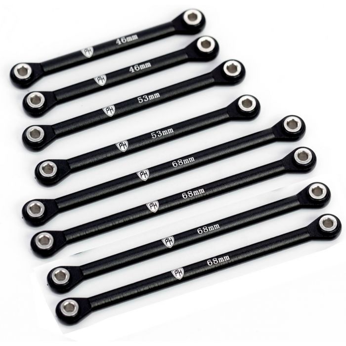 Power Hobby Aluminum Suspension Link Set, for Traxxas TRX-4M, Black - PHBTRX589BLACK