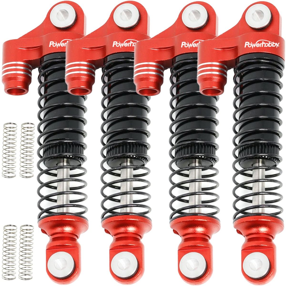 Power Hobby Aluminum 51mm Long Travel Shocks, Red, for Traxxas TRX-4M - PHBTRX597RED