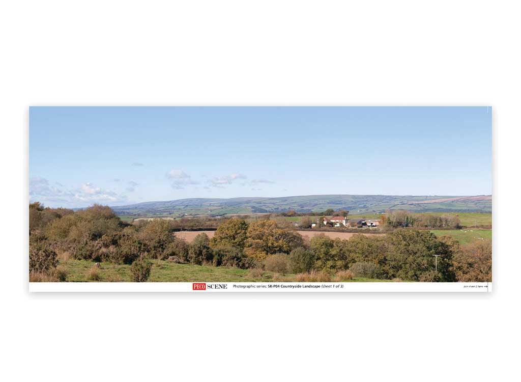 Peco SKP-04 Backscene Photographic Background 95 x 13" 240 x 33.3cm -- Countryside