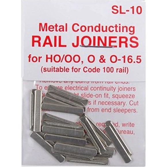 Peco Code 100 Nickel Silver Rail Joiners pkg(24) - PPCSL10
