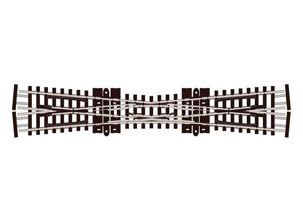 Peco Single Slip Switch w/Code 55 Rail, Electrofrog -- 10-Degree Crossing Angle - PPCSLE380F