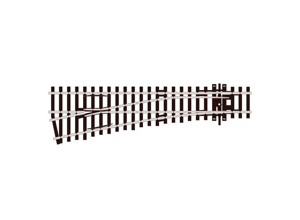 Peco Code 100 Small Radius Turnout - Streamline -- Left Hand, Electrofrog - PPCSLE92