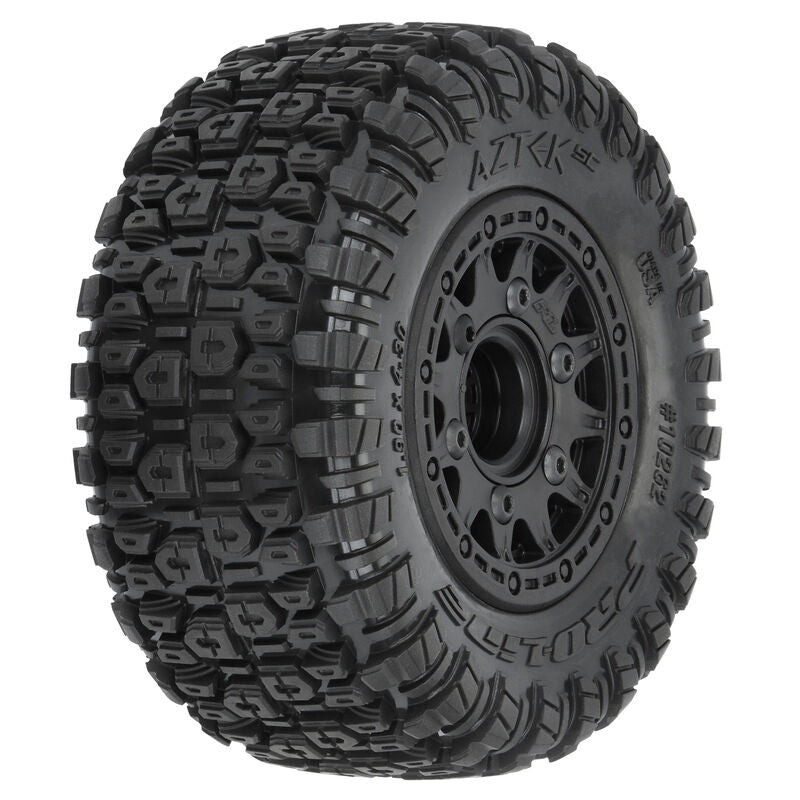 Pro-Line Aztek SC 2.2"/3.0" M2 (Medium) Tires Mounted on Raid Black 6x30 Removable Hex (12mm & 14mm) SC Wheels for Slash® 2wd, Slash® 4x4, ProTrac™ & Senton™ 4x4 Front or Rear