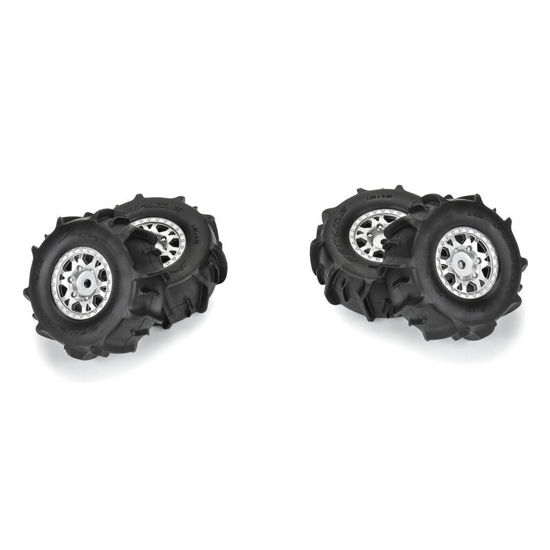 Dumont F/R Tires Mounted 12mm Hex Black Impulse (4) for Arrma Mojave Grom