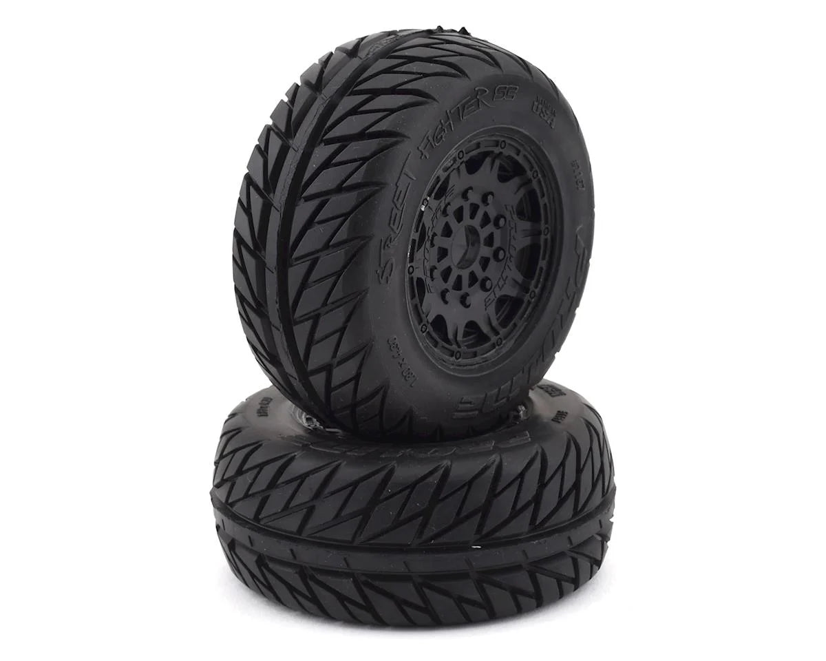 Pro-Line Racing Street Fighter 2.2/3.0 Tires, Mounted on Raid Black 17mm Wheels (2pcs) - PRO116724