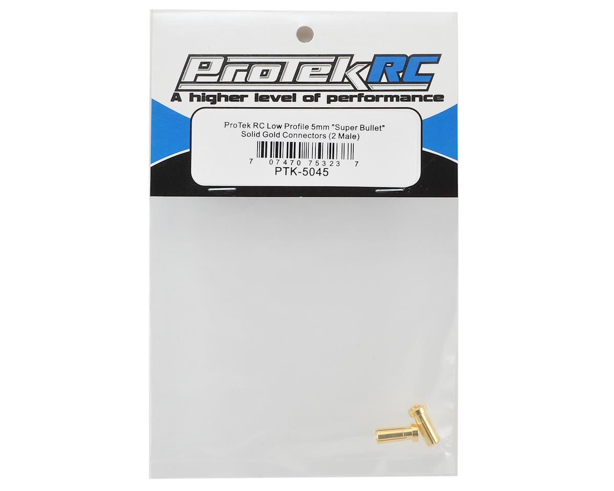 Proteck RC Low Profile 5mm "Super Bullet" Solid Gold Connectors (2 Male) - PTK5045