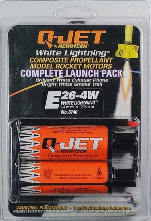 Quest Rockets - E26-4W White Lightning Rocket Motors 2/pk