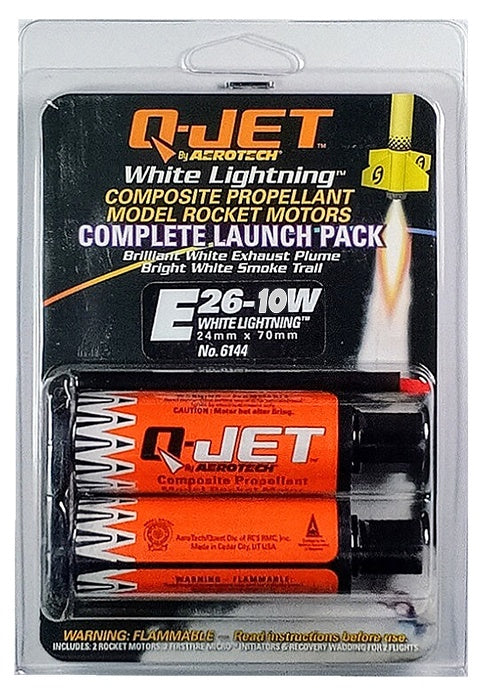 Quest Rockets - E26-10W White Lightning Rocket Motors 2/pk