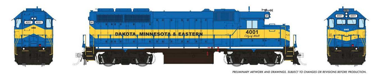 Rapido Trains HO EMD GP40 (DC/Silent): Dakota, Minnesota & Eastern (DM&E): #4001