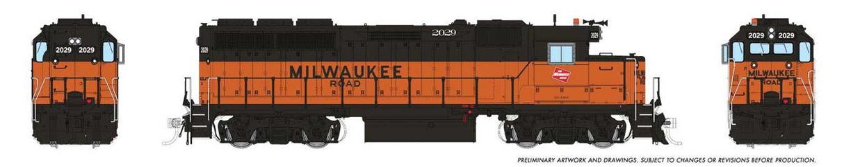 Rapido Trains HO EMD GP40 (DC/Silent): Milwaukee Road (MILW): #2029