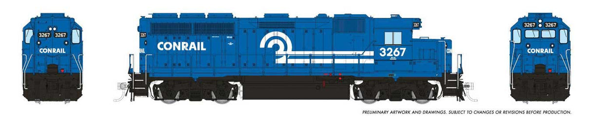 Rapido Trains HO EMD GP40 (DC/DCC/Sound): Conrail (CR) - Blue Scheme: #3267