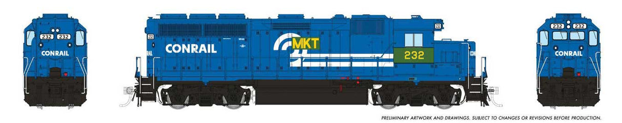 Rapido Trains HO EMD GP40 (DC/DCC/Sound): Missouri Kansas Texas (MKT) - Conrail (CR) Patch: #232
