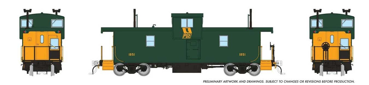 Rapido Trains HO Squamish Caboose: Pacific Great Eastern (PGE) - Original Scheme: #1851