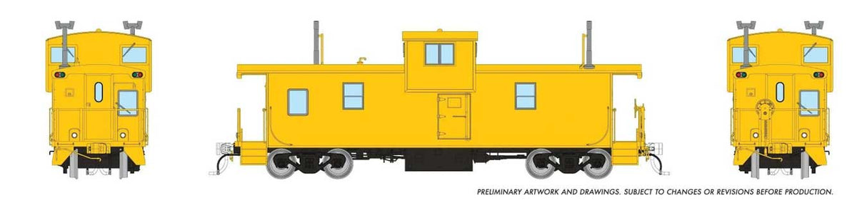 Rapido Trains HO Squamish Caboose: Generic Yellow w/ lights
