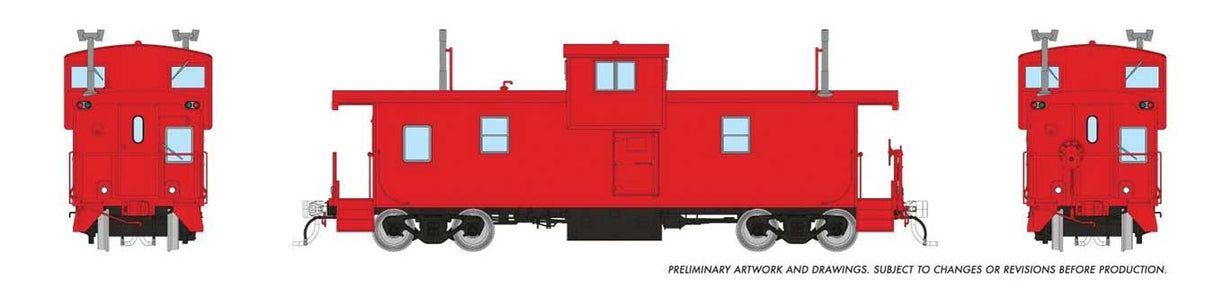 Rapido Trains HO Squamish Caboose: Generic Red w/ lights