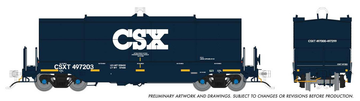 Rapido Trains HO Greenbrier Coil Car: CSX - Blue: 6-Pack #1