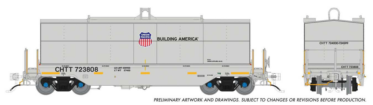 Rapido Trains HO Greenbrier Coil Car: Union Pacific - Gray / UP Logo: 6-Pack #1