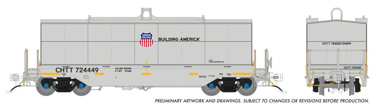 Rapido Trains HO Greenbrier Coil Car: Union Pacific - Gray / UP Logo: 6-Pack #2