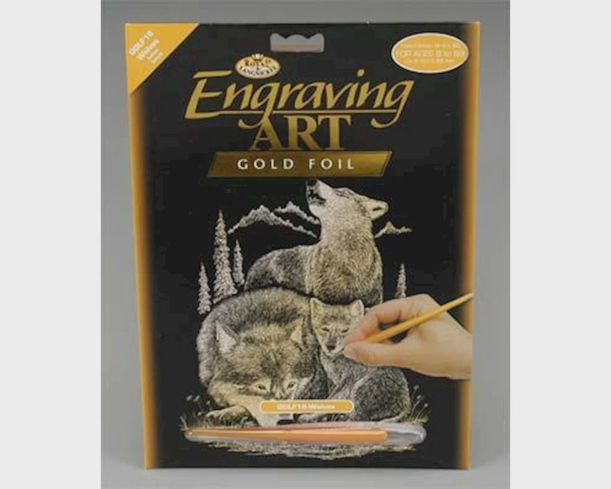 Royal Brush Manufacturing Engraving Art Gold Foil Wolves