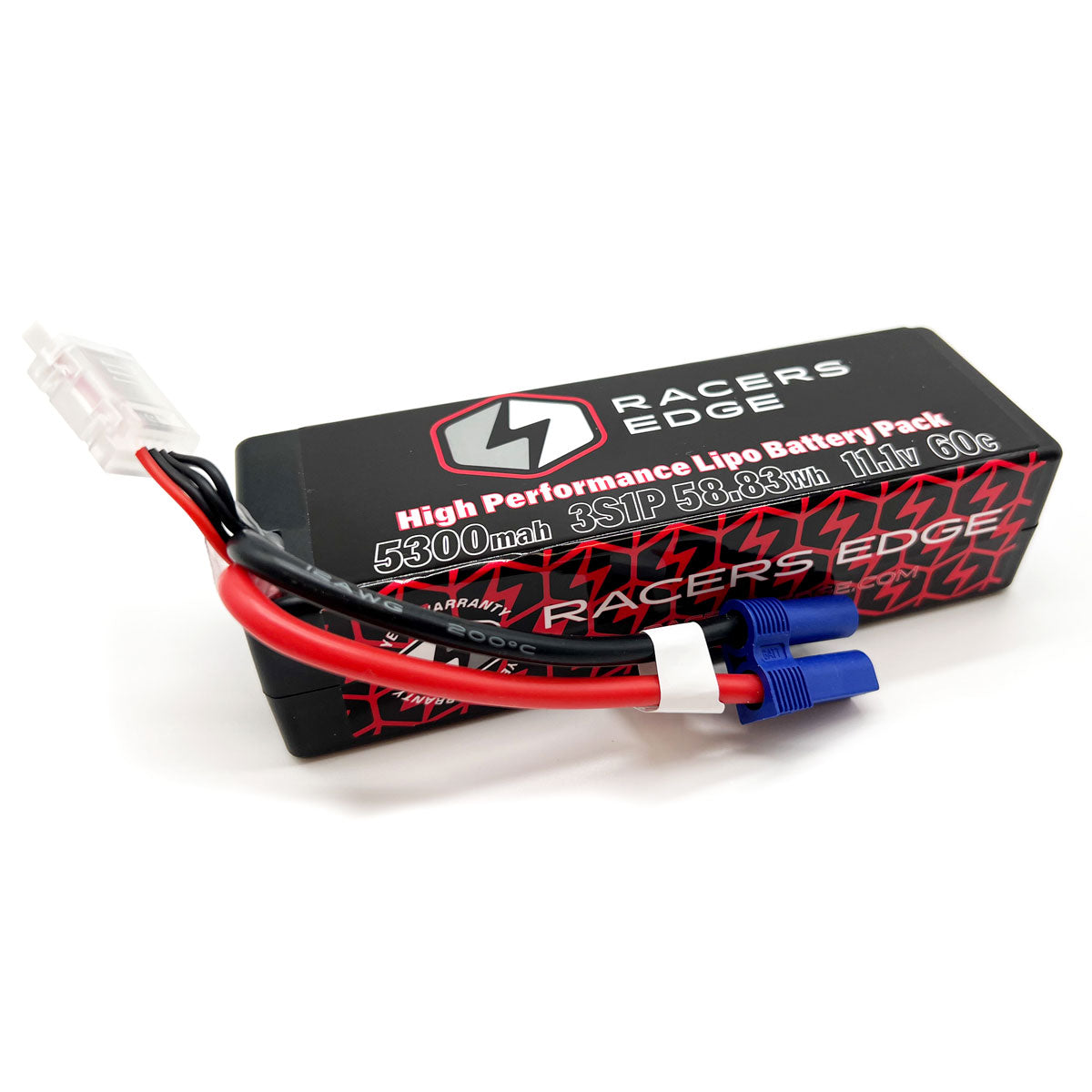 Racers Edge 5300mAh 3S 11.1V 60C Hard Case Lipo Battery with EC5 Connector