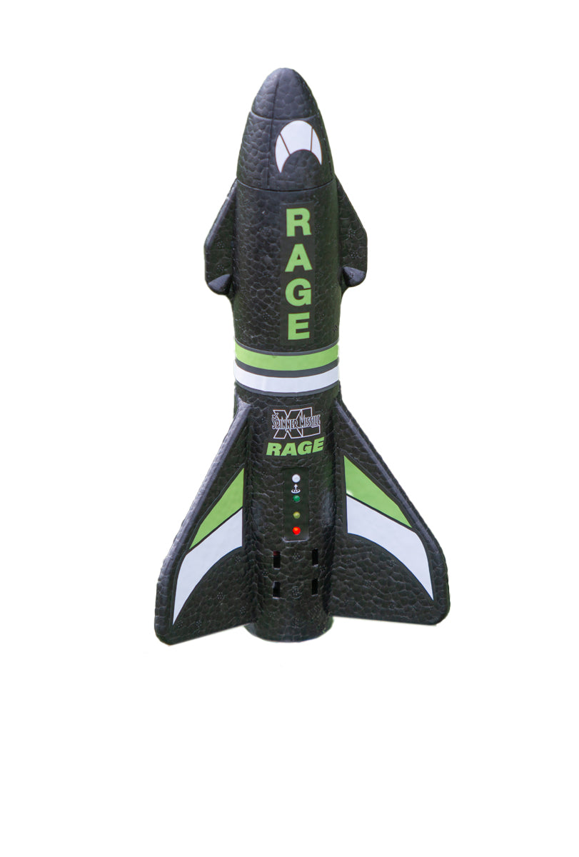 Rage RC Spinner Missile XL Electric Free-Flight Rocket with Parachute & LEDs, Black - RGR4150B