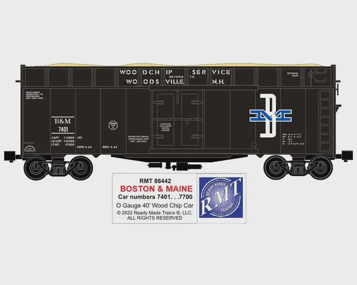 Ready Made Trains 86442 - Woodchip Car - Boston & Maine