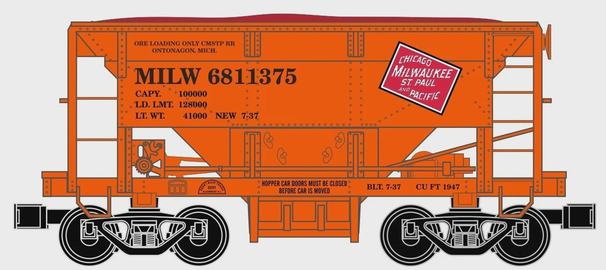 Ready Made Trains 9671621 - Ore Car - Milwaukee Road (MILW)