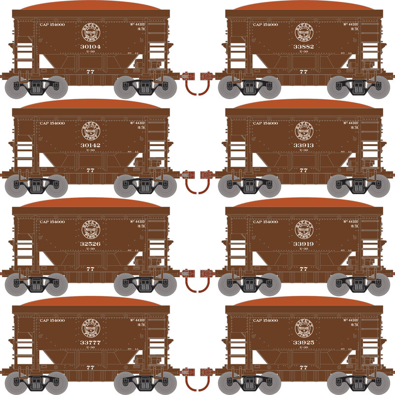 Roundhouse - HO 24' Ore Car w/Load, DMIR #30104/30142/32526/33777/33882/33913/33919/33925 (8) - RND-1163