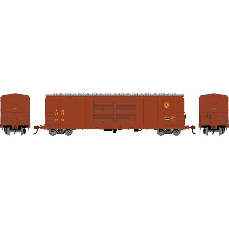 Roundhouse HO 50' FMC 5283 Double Door Box Car, Arkansas and Missouri Railroad #2036