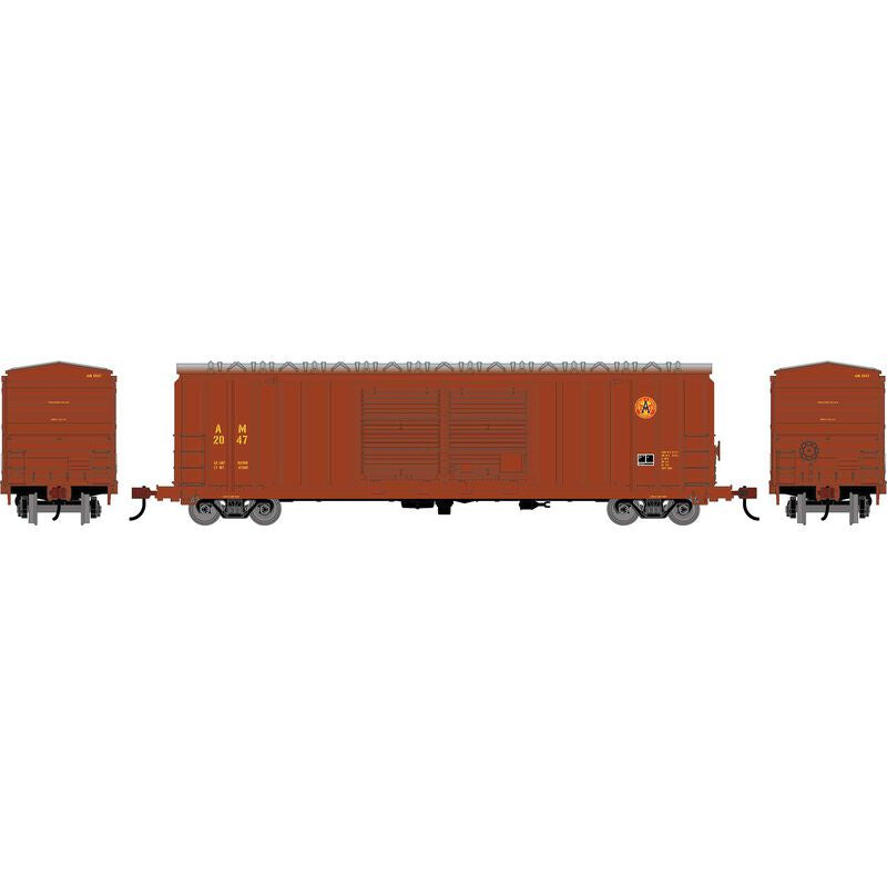 Roundhouse HO 50' FMC 5283 Double Door Box Car, Arkansas and Missouri Railroad #2047